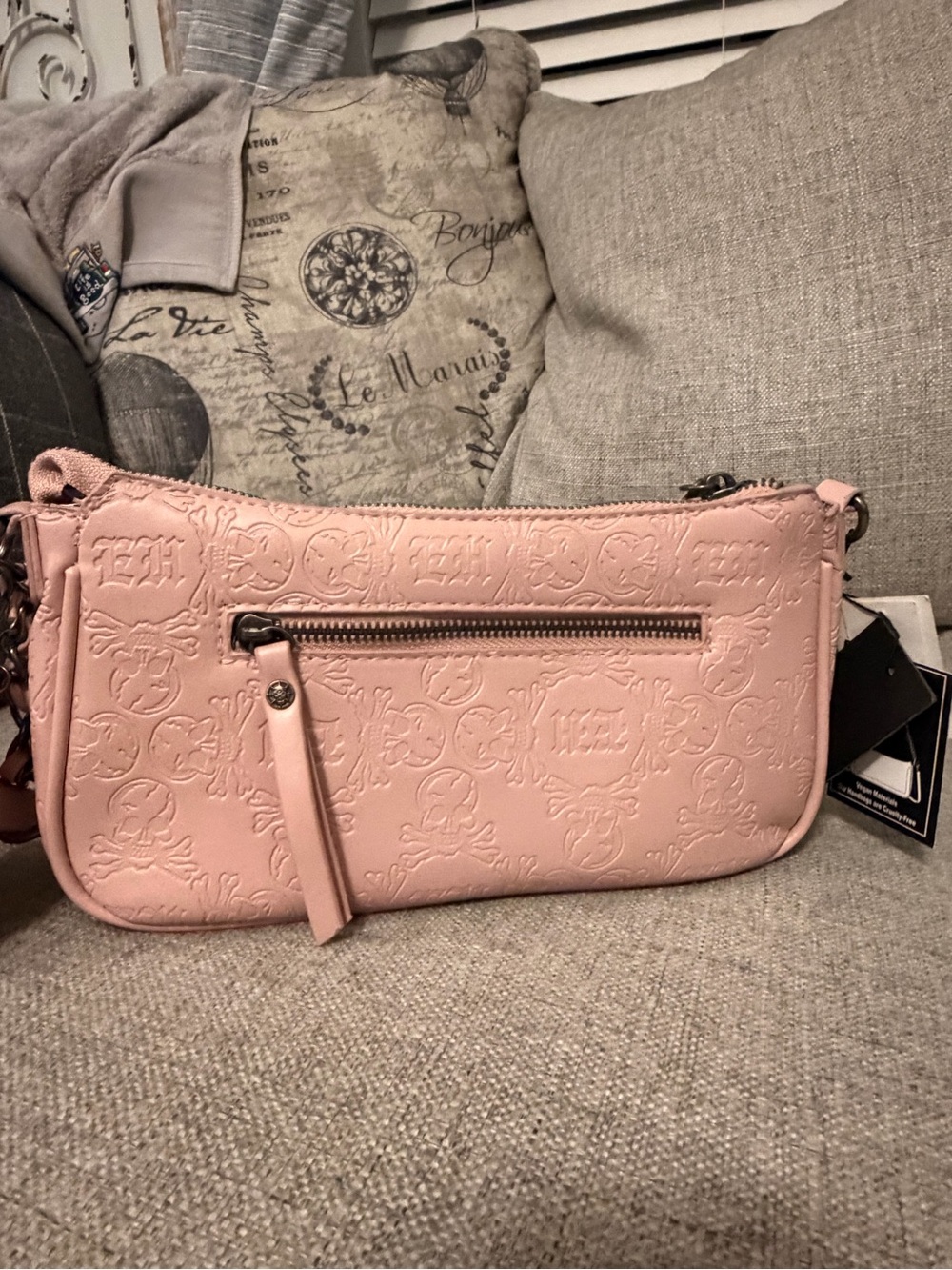 Ed Hardy Pink Rhinestone Crossbody with Charm Accents - Picture 5 of 5